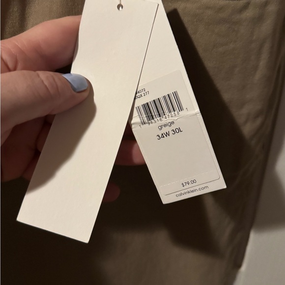 NWT Calvin Klein Beige Slim Fit Khaki Chinos - Picture 5 of 6